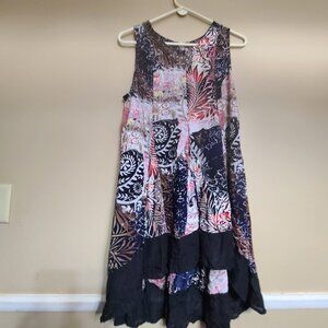 COCO & CARMEN MULTICOLORED DRESS WOMENS NO SLEEVES SIZE L XL